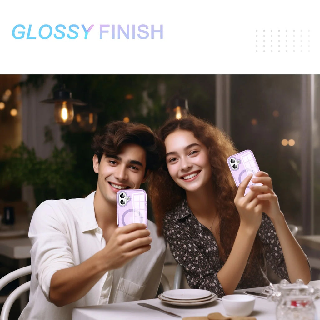 Iphone 17 Case with Built-In Screen Protector,Iphone 17 Magnetic Case Compatible with Magsafe, Clear Slim Shockproof Anti-Scratch Protective Cover for Iphone 17