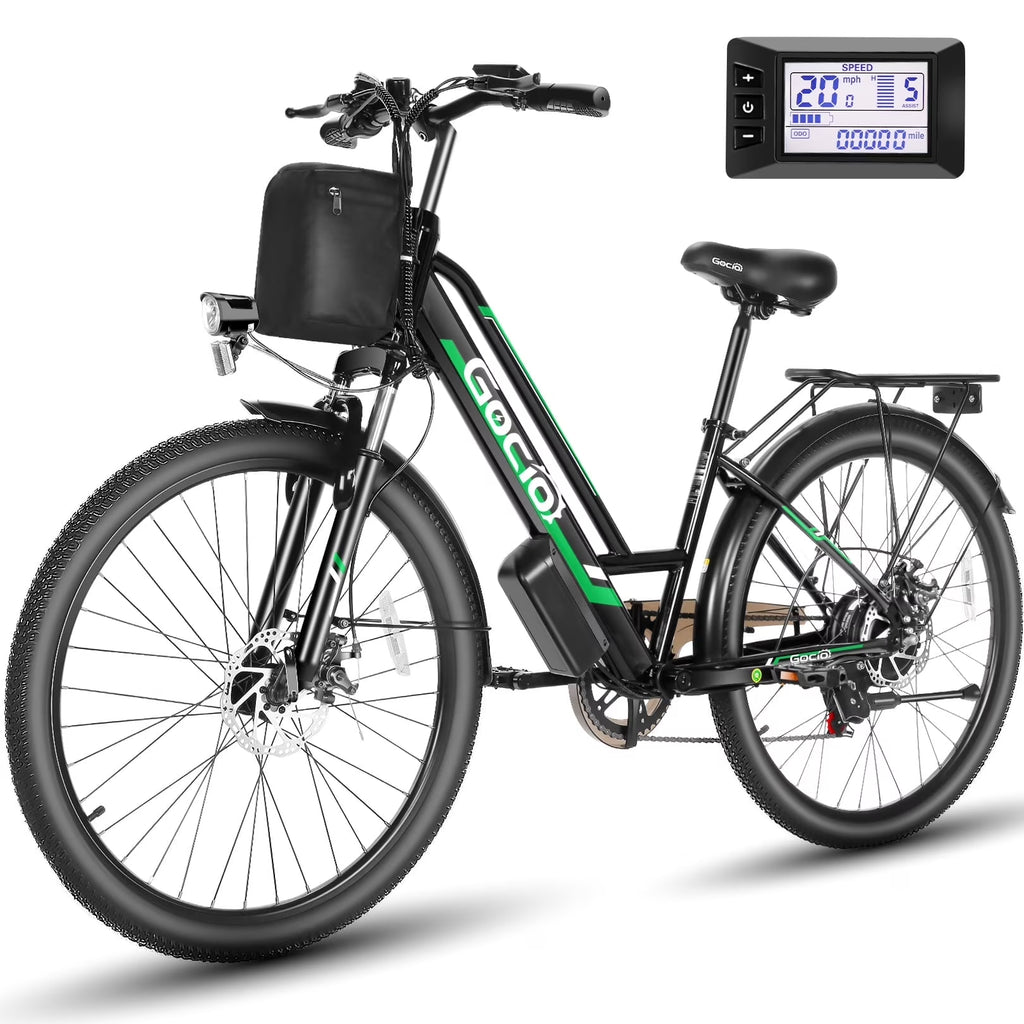 26" Electric Bike for Adults, 500W Electric Commuter Bike 48V 7.8Ah, Shimano 7-Speed, Cruiser City Ebike UL2849