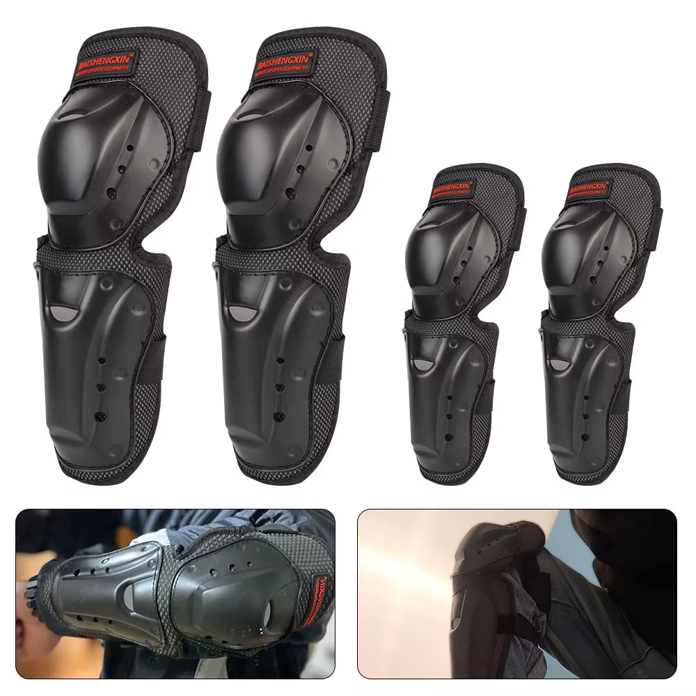 Motocross Skating Protectors 4Pcs/Set Knee Elbow Protective Pads Riding Protective Gears Motorcycle Accessories