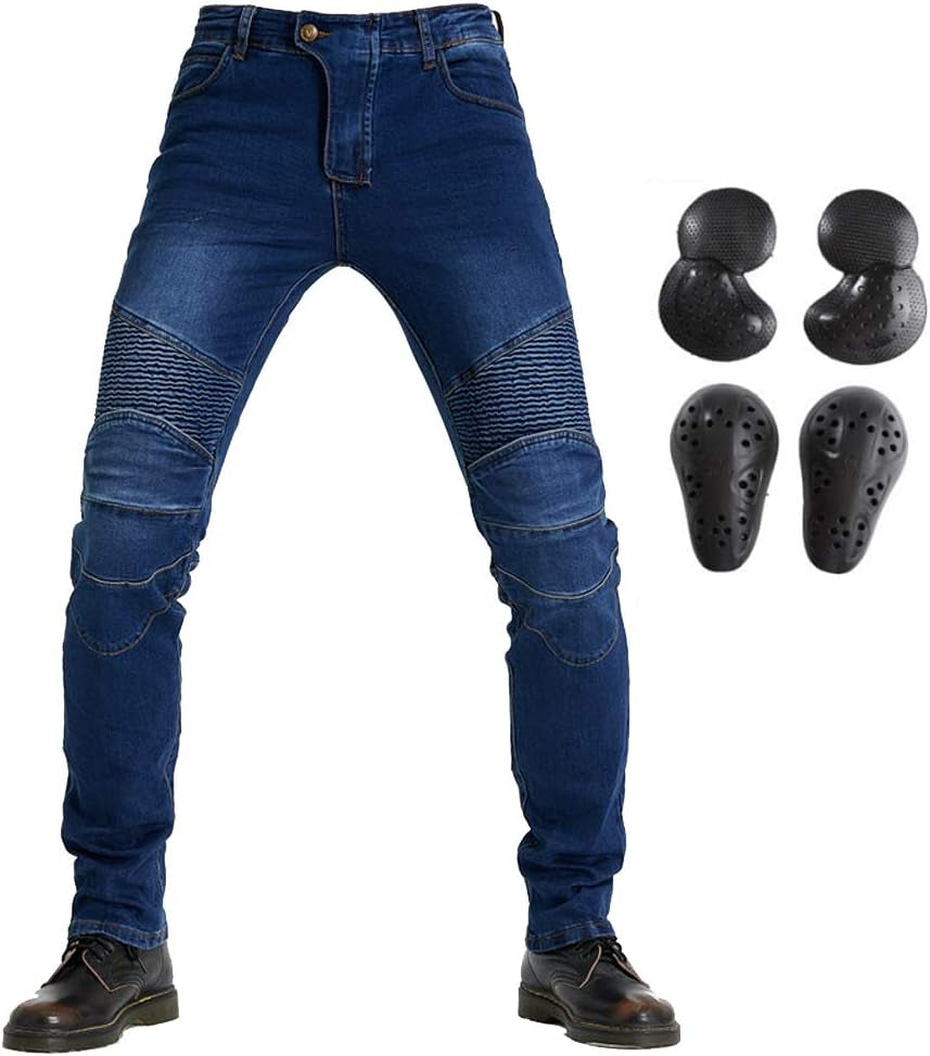Motorcycle Riding Protective Pants Armor Motocross Racing Denim Jeans Upgrade Knee Hip Protective Pads