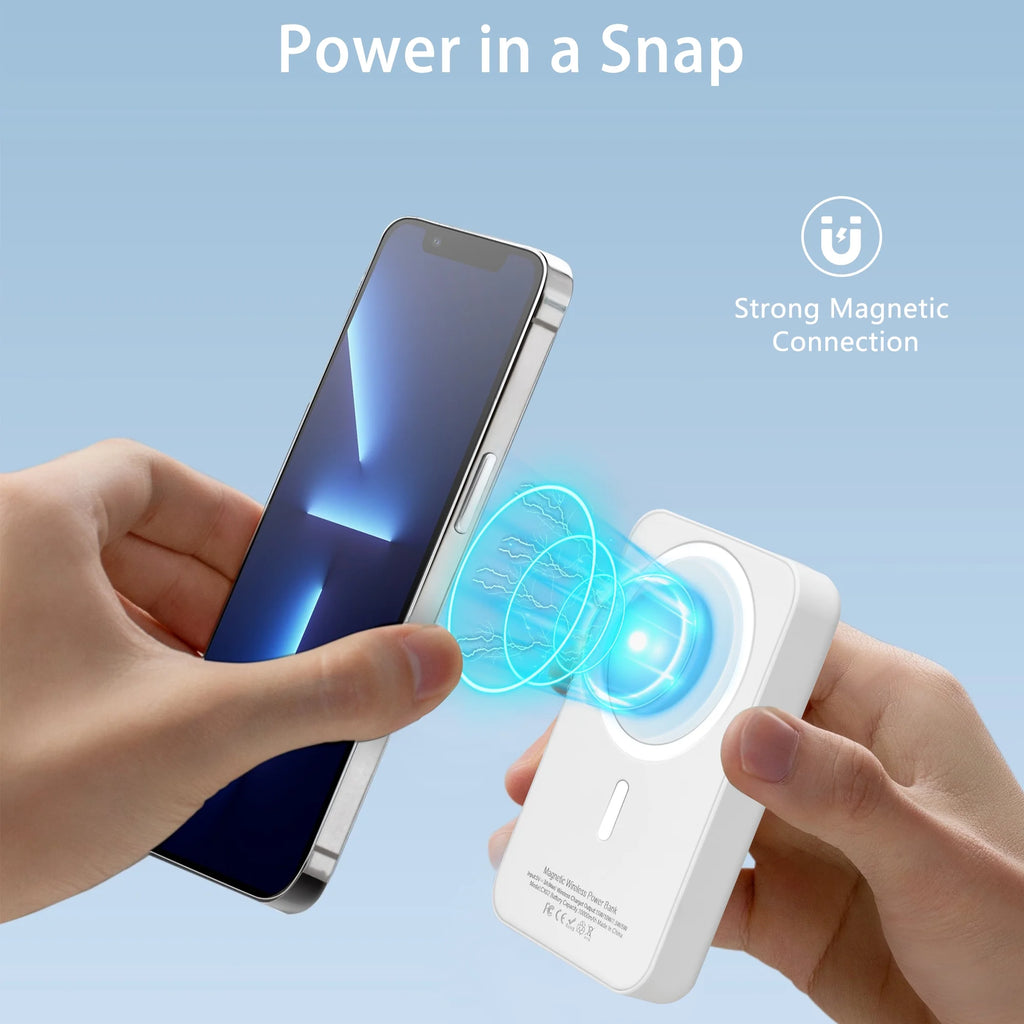 Magnetic Power Bank 3400Mah, Wireless Portable Charger, 20W Fast Charging Battery Pack, Magnetic Battery Pack with Magsafe,For Iphone 16 Pro Max/16 Pro/16/15/14/13/12 Series